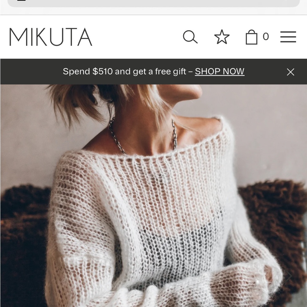Mikuta mohair knit sweater size medium
